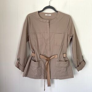 D. Sport Full Zip Twill Belted Shirt Jacket ~ Roll Tab Sleeve ~ Size 40 (US M)